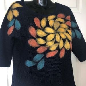 Anthropologie Troubadour Wool Navy Sweater Small S